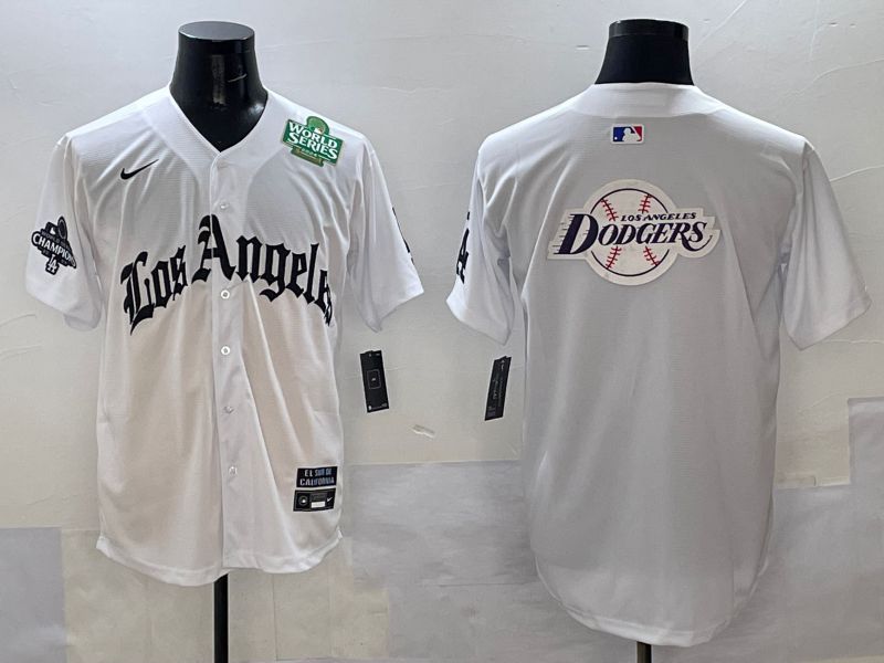 Men Los Angeles Dodgers Blank White Five generations Joint Name 2025 Nike MLB Jersey style 75